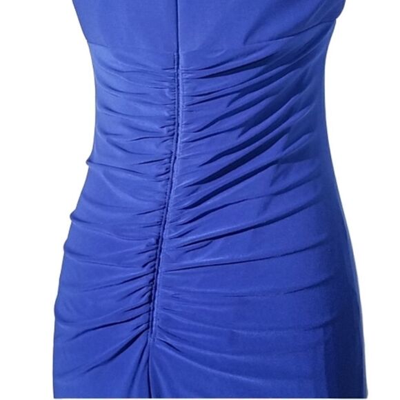 Cache Royal Blue Studded Ruched Cocktail Dress 6 - Picture 6 of 8
